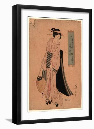 Chochi O Motsu Onna-Keisai Eisen-Framed Giclee Print