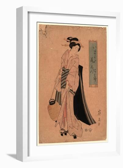 Chochi O Motsu Onna-Keisai Eisen-Framed Giclee Print