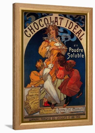 Chocolat Ideal Vintage Poster - Europe-Lantern Press-Framed Stretched Canvas