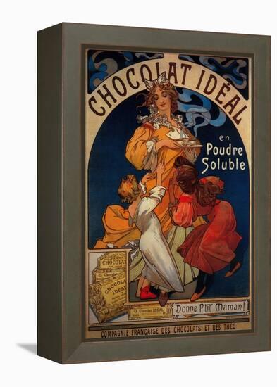 Chocolat Ideal Vintage Poster - Europe-Lantern Press-Framed Stretched Canvas