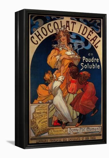 Chocolat Ideal Vintage Poster - Europe-Lantern Press-Framed Stretched Canvas