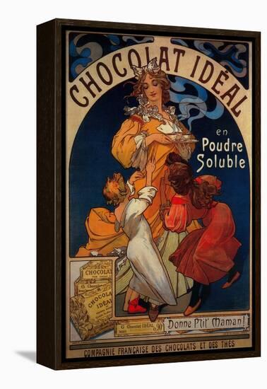 Chocolat Ideal Vintage Poster - Europe-Lantern Press-Framed Stretched Canvas