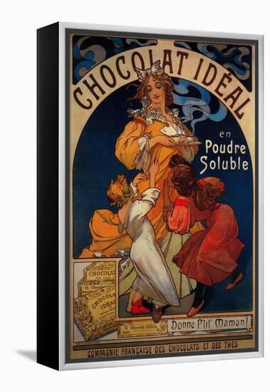 Chocolat Ideal Vintage Poster - Europe-Lantern Press-Framed Stretched Canvas