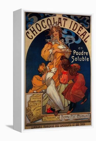 Chocolat Ideal Vintage Poster - Europe-Lantern Press-Framed Stretched Canvas