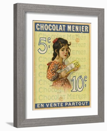 Chocolat Menier, 5 c, en vente partout-Auguste Roedel-Framed Giclee Print