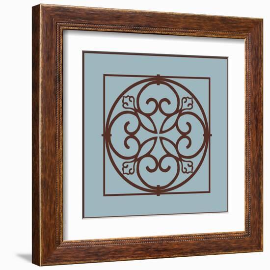 Chocolate and Blue Ironwork I-Chariklia Zarris-Framed Art Print