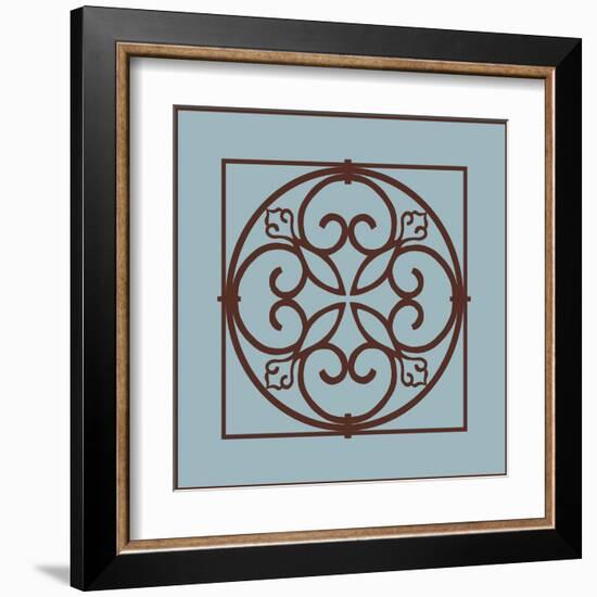 Chocolate and Blue Ironwork I-Chariklia Zarris-Framed Art Print