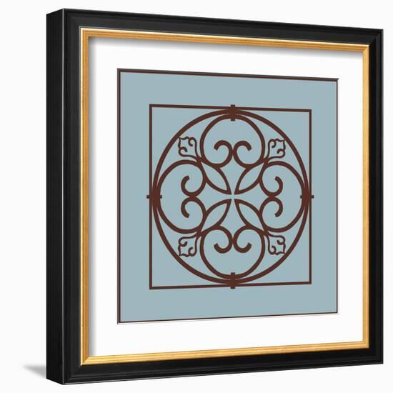 Chocolate and Blue Ironwork I-Chariklia Zarris-Framed Art Print