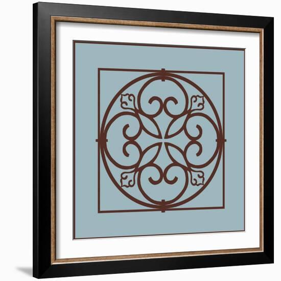 Chocolate and Blue Ironwork I-Chariklia Zarris-Framed Art Print