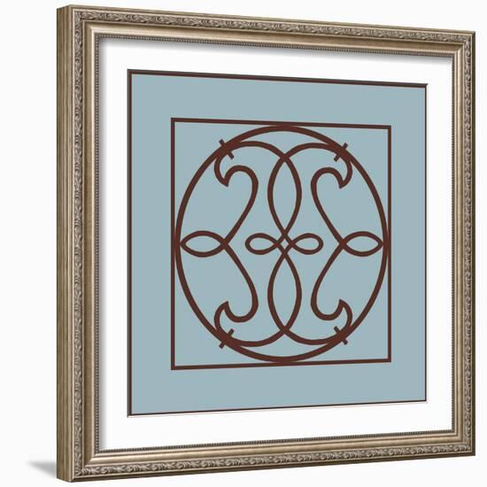 Chocolate and Blue Ironwork V-Chariklia Zarris-Framed Art Print