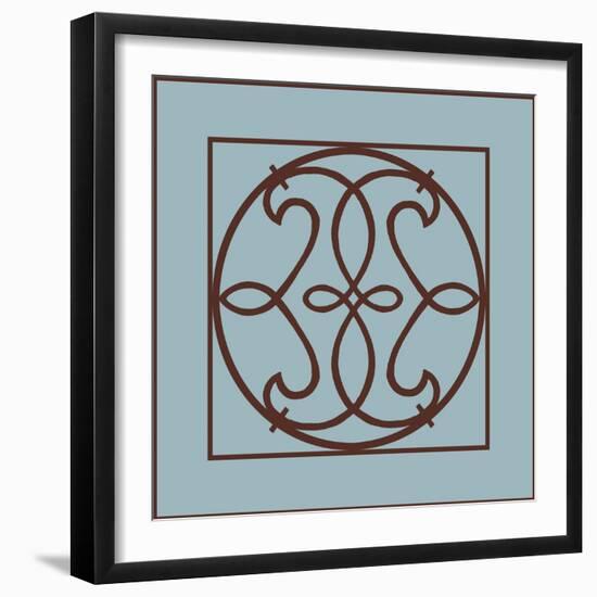 Chocolate and Blue Ironwork V-Chariklia Zarris-Framed Art Print