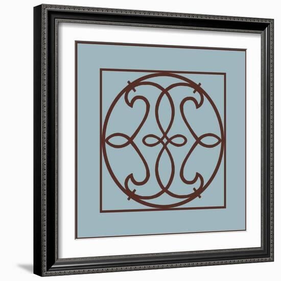 Chocolate and Blue Ironwork V-Chariklia Zarris-Framed Art Print