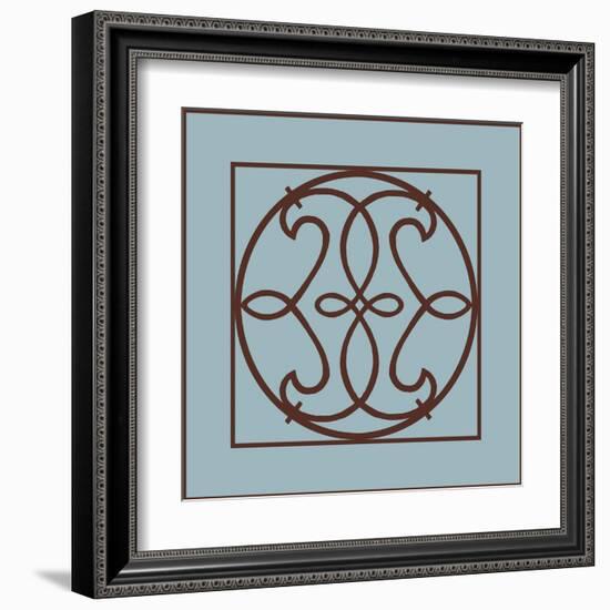 Chocolate and Blue Ironwork V-Chariklia Zarris-Framed Art Print