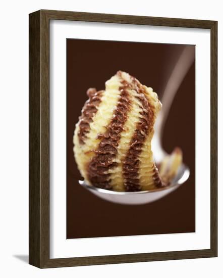 Chocolate and Vanilla Ice Cream on a Spoon-Marc O^ Finley-Framed Photographic Print