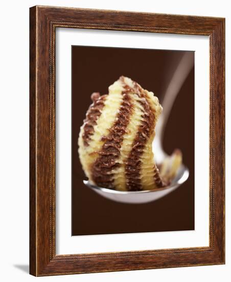 Chocolate and Vanilla Ice Cream on a Spoon-Marc O^ Finley-Framed Photographic Print