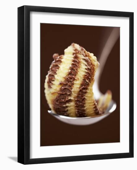 Chocolate and Vanilla Ice Cream on a Spoon-Marc O^ Finley-Framed Photographic Print