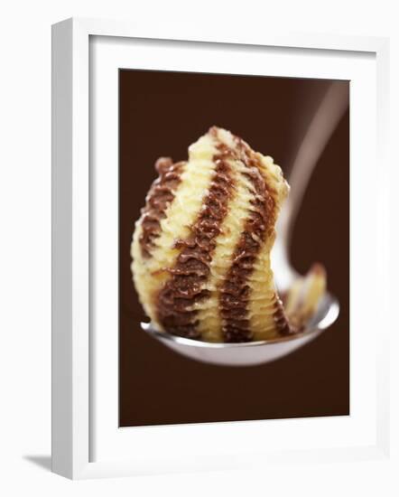 Chocolate and Vanilla Ice Cream on a Spoon-Marc O^ Finley-Framed Photographic Print