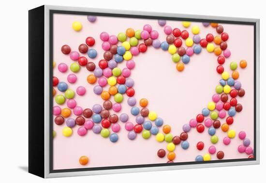 Chocolate Beans, Heart Shape-Nikky-Framed Premier Image Canvas