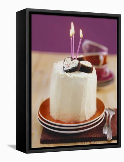 Chocolate Birthday Cake-Nikolai Buroh-Framed Premier Image Canvas