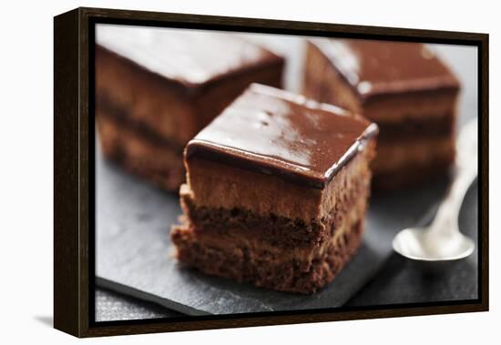 Chocolate Cake with Layers of Chocolate Mousse-looby-Framed Premier Image Canvas