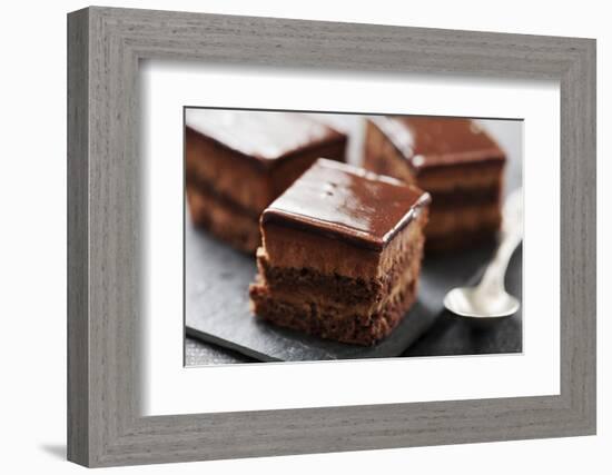 Chocolate Cake with Layers of Chocolate Mousse-looby-Framed Photographic Print