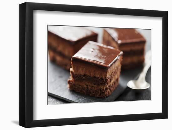 Chocolate Cake with Layers of Chocolate Mousse-looby-Framed Photographic Print