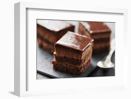 Chocolate Cake with Layers of Chocolate Mousse-looby-Framed Photographic Print