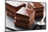 Chocolate Cake with Layers of Chocolate Mousse-looby-Mounted Photographic Print