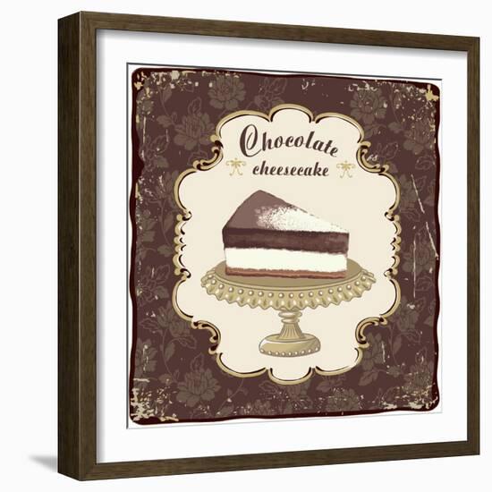 Chocolate Cheesecake in a Vintage Frame-Milovelen-Framed Art Print