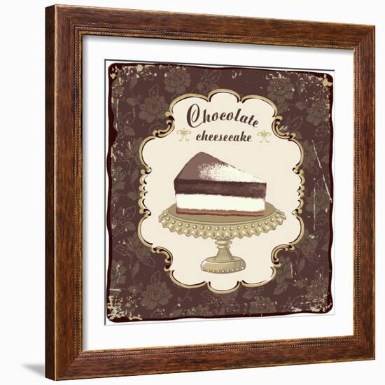 Chocolate Cheesecake in a Vintage Frame-Milovelen-Framed Art Print