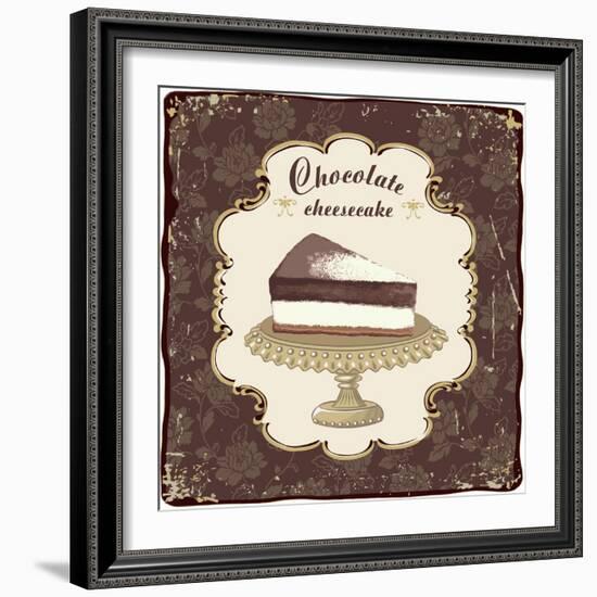 Chocolate Cheesecake in a Vintage Frame-Milovelen-Framed Art Print