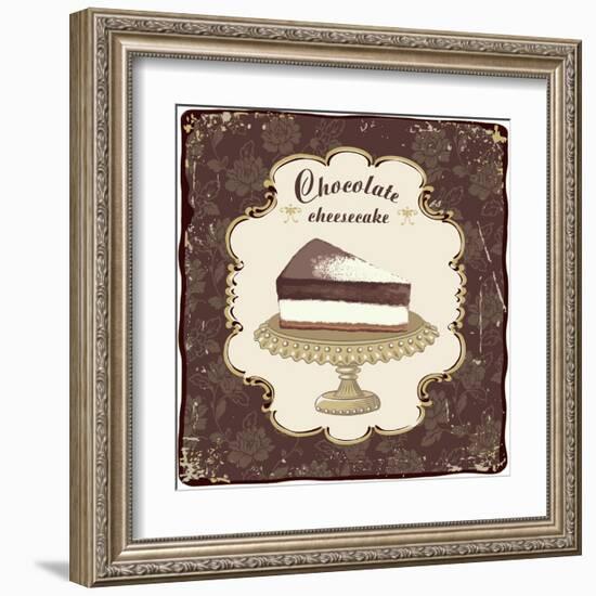 Chocolate Cheesecake in a Vintage Frame-Milovelen-Framed Art Print