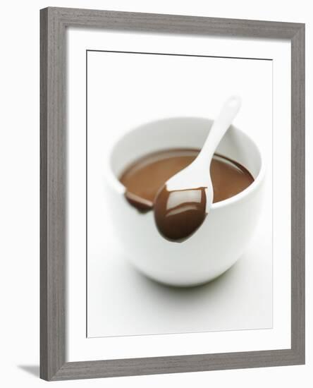 Chocolate Coated Spoon on a Bowl of Melted Chocolate-Silvia Baghi-Framed Photographic Print