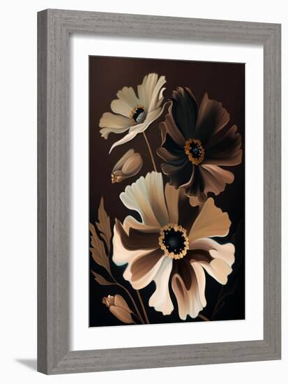 Chocolate Cosmos Flowers-Lea Faucher-Framed Art Print