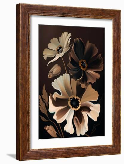 Chocolate Cosmos Flowers-Lea Faucher-Framed Art Print