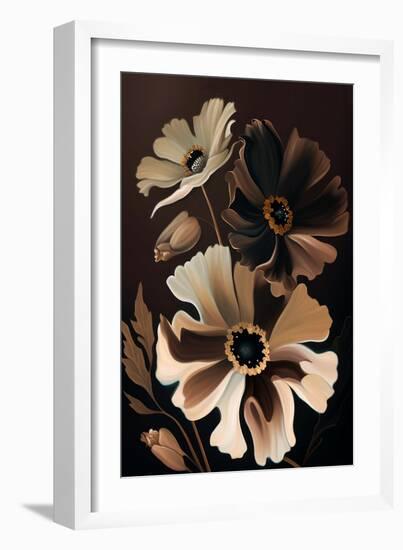 Chocolate Cosmos Flowers-Lea Faucher-Framed Art Print