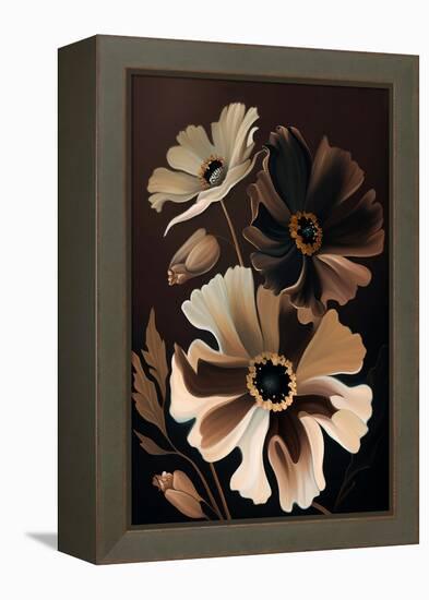 Chocolate Cosmos Flowers-Lea Faucher-Framed Stretched Canvas