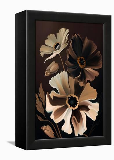 Chocolate Cosmos Flowers-Lea Faucher-Framed Stretched Canvas