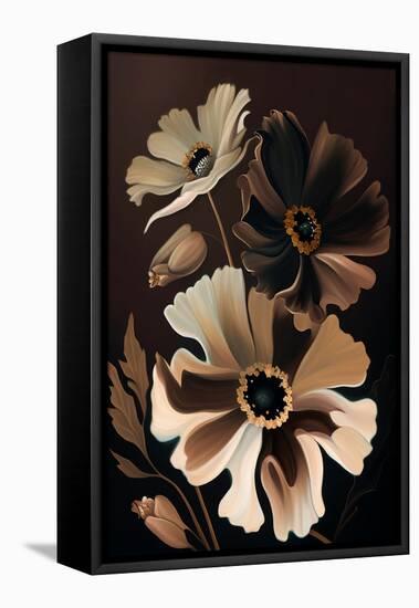 Chocolate Cosmos Flowers-Lea Faucher-Framed Stretched Canvas