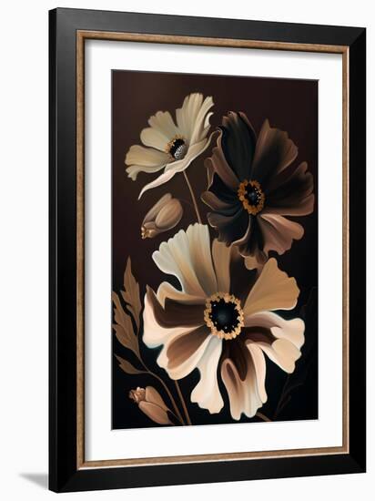 Chocolate Cosmos Flowers-Lea Faucher-Framed Premium Giclee Print