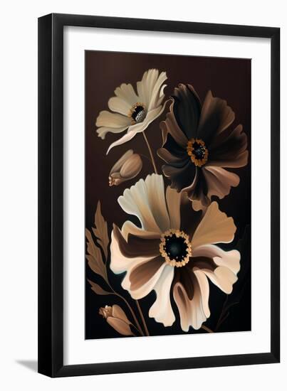 Chocolate Cosmos Flowers-Lea Faucher-Framed Premium Giclee Print