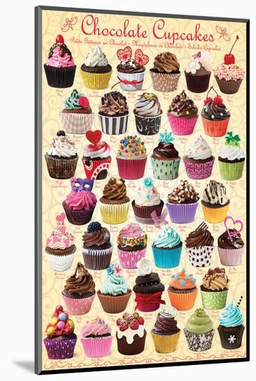 Chocolate Cupcakes - Sweets-null-Mounted Premium Giclee Print