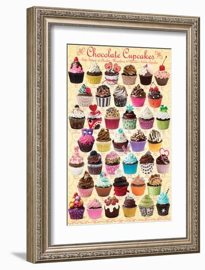 Chocolate Cupcakes - Sweets-null-Framed Art Print