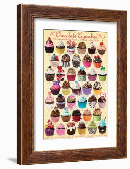 Chocolate Cupcakes - Sweets-null-Framed Art Print