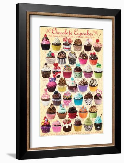 Chocolate Cupcakes - Sweets-null-Framed Art Print