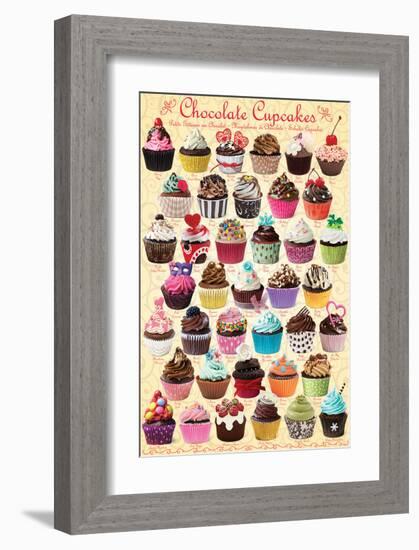 Chocolate Cupcakes - Sweets-null-Framed Art Print