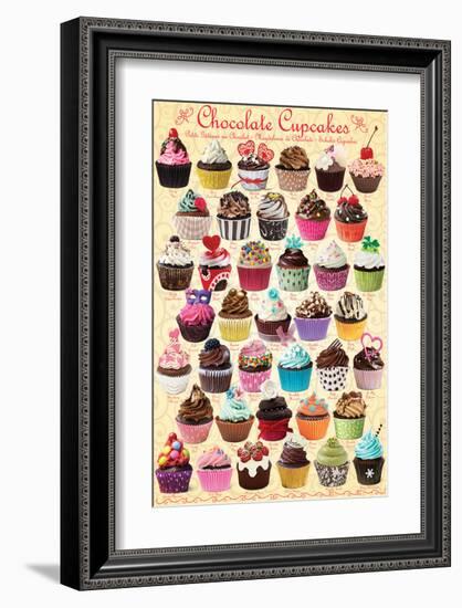 Chocolate Cupcakes - Sweets-null-Framed Art Print