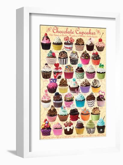 Chocolate Cupcakes - Sweets-null-Framed Art Print