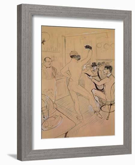 Chocolate Dancing in Achille's Bar, Drawing, 1894-Henri de Toulouse-Lautrec-Framed Giclee Print