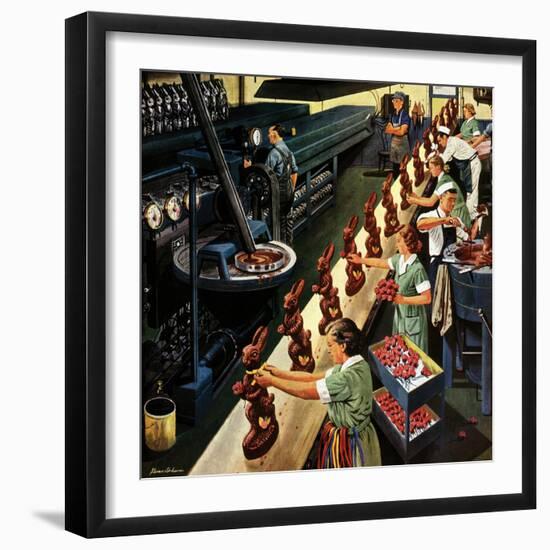 "Chocolate Easter Bunnies", March 25, 1950-Stevan Dohanos-Framed Giclee Print